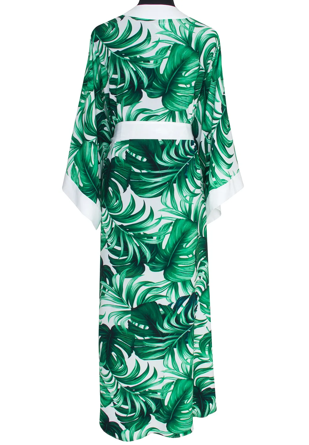 Jungle - Monstera White / Green Kimono (Off-White)