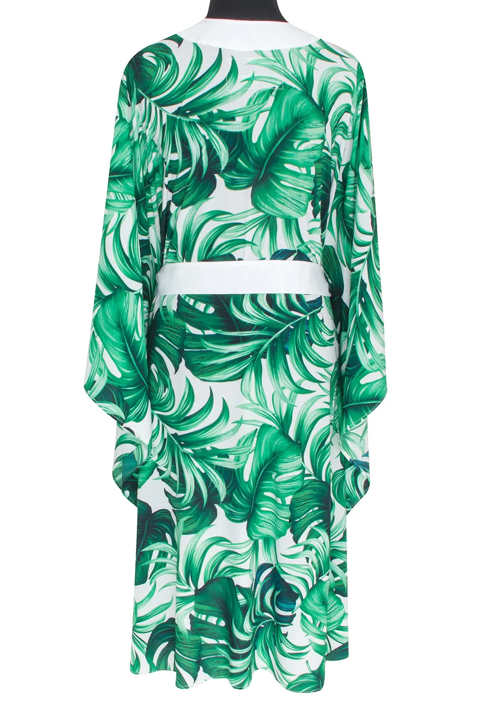 Jungle - Monstera White / Green Kimono (Off-White)