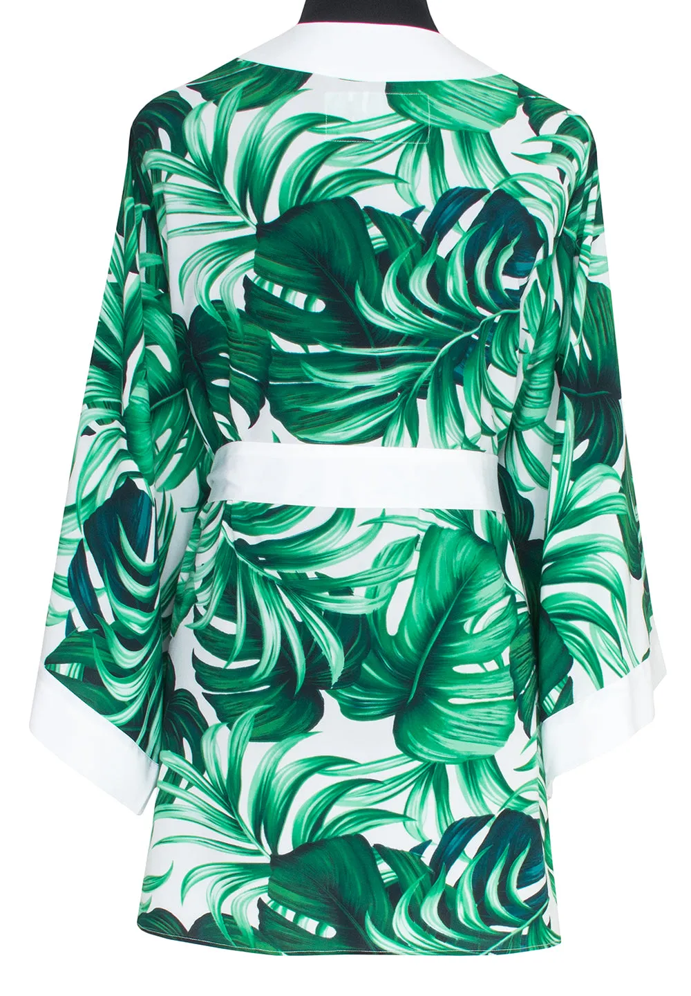 Jungle - Monstera White / Green Kimono (Off-White)