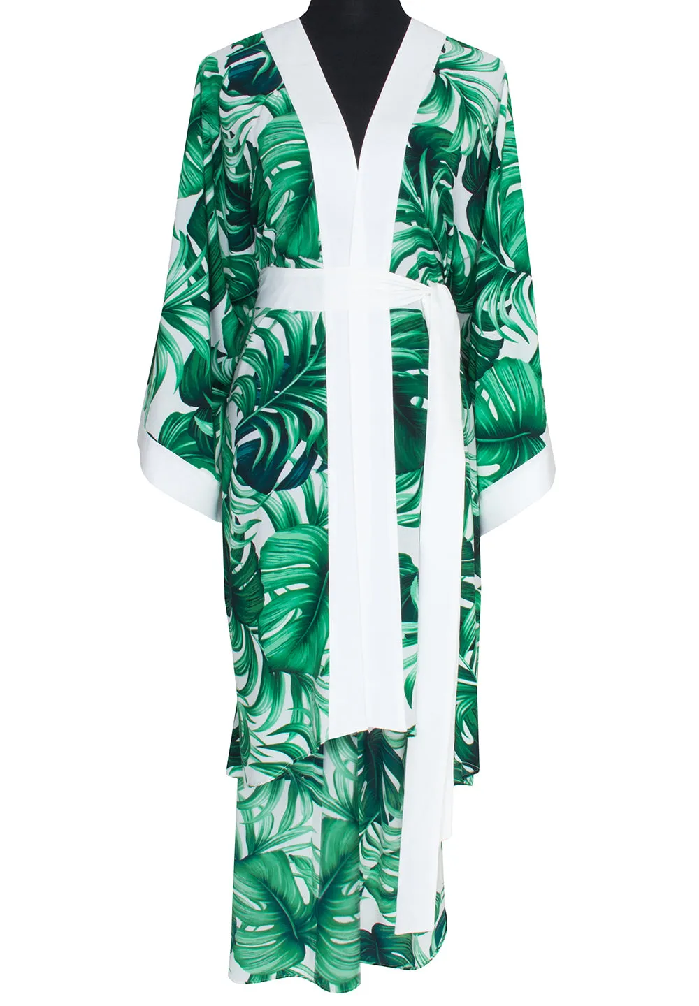 Jungle - Monstera White / Green Kimono (Off-White)