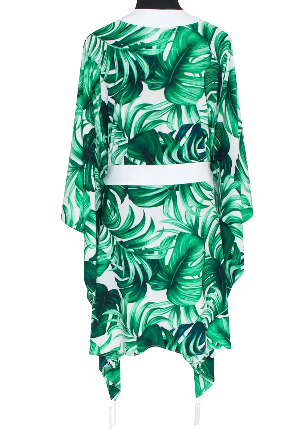 Jungle - Monstera White / Green Kimono (Off-White)