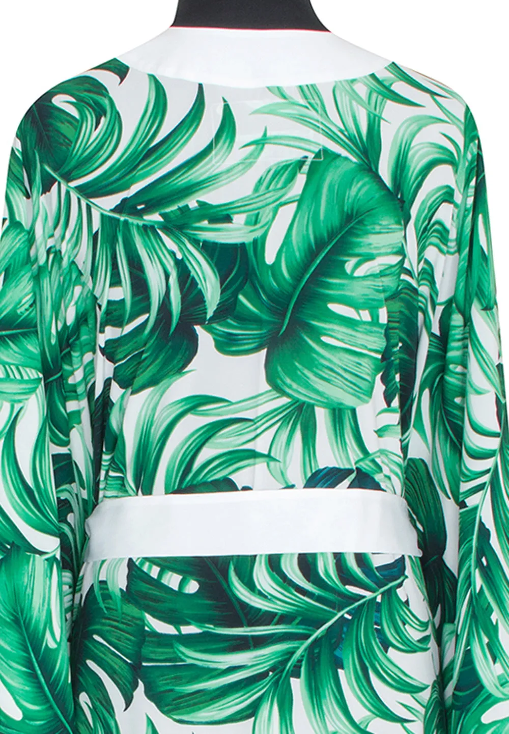 Jungle - Monstera White / Green Kimono (Off-White)