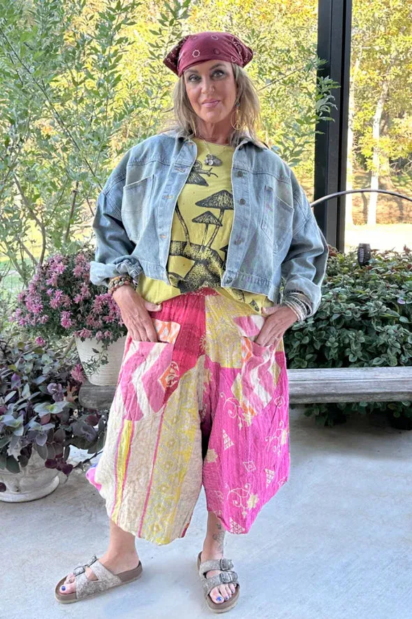 Kantha Sunrise Crop Pants "Cleo" by Jaded Gypsy