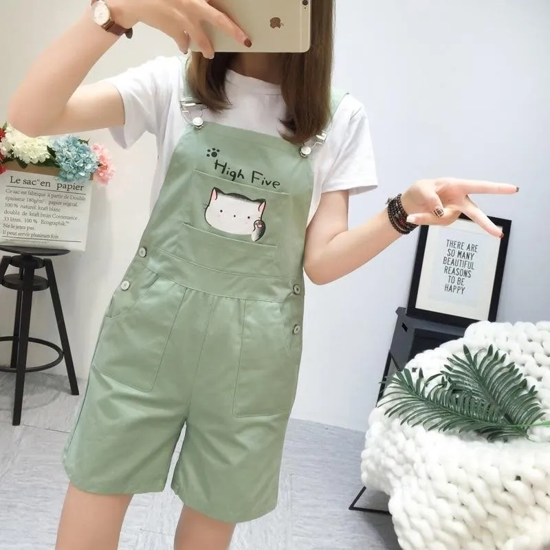 Kawaii Cat Overall Shorts
