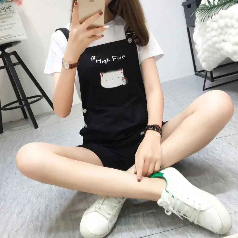 Kawaii Cat Overall Shorts