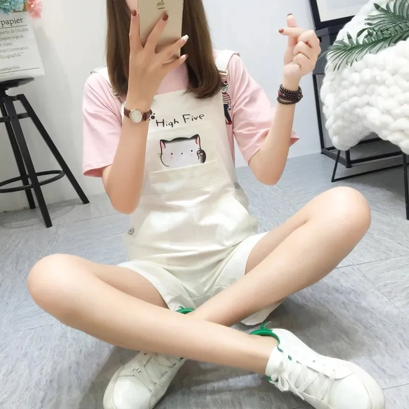Kawaii Cat Overall Shorts