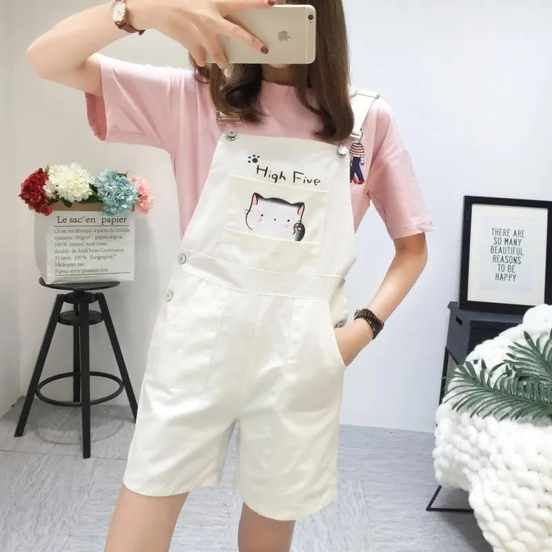 Kawaii Cat Overall Shorts