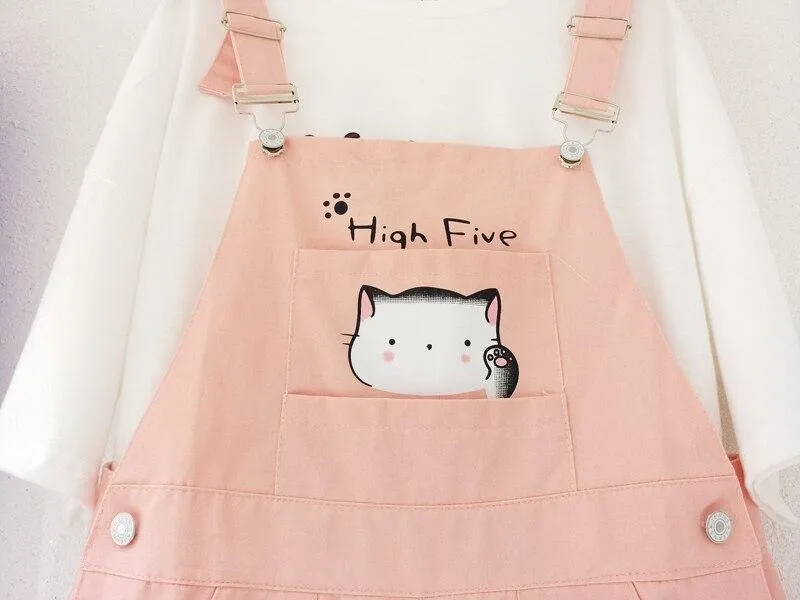 Kawaii Cat Overall Shorts