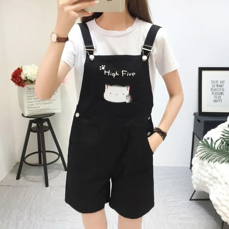 Kawaii Cat Overall Shorts