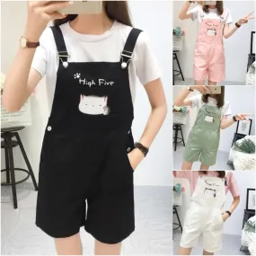 Kawaii Cat Overall Shorts