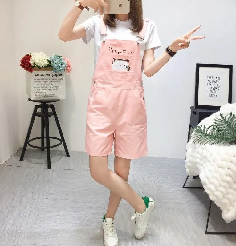 Kawaii Cat Overall Shorts