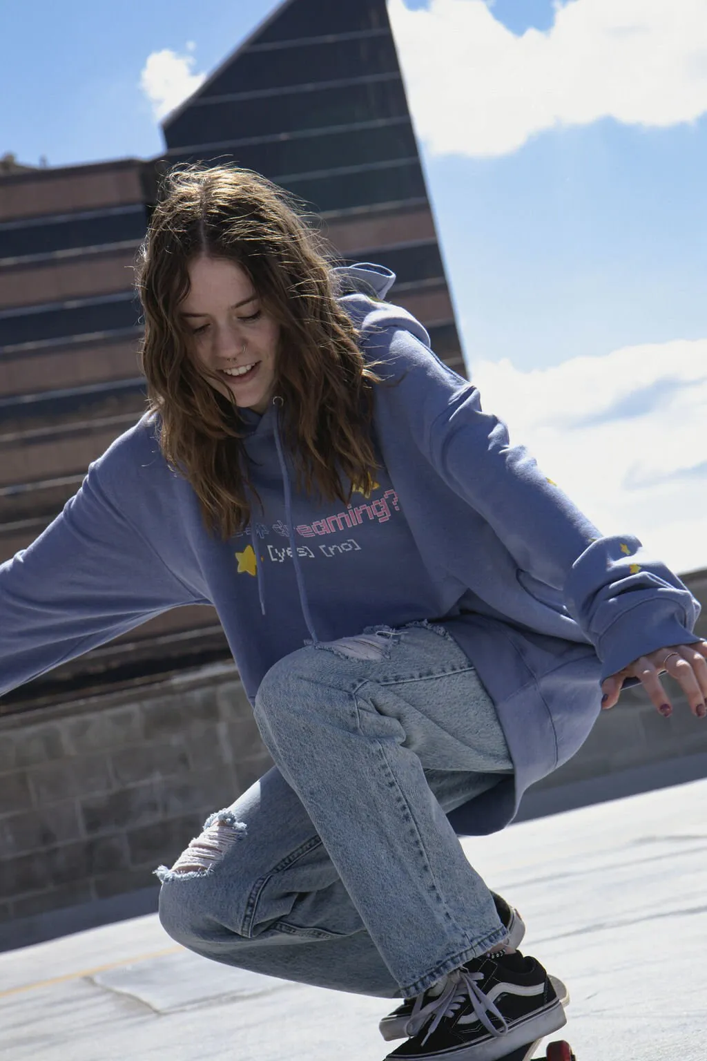 Keep Dreaming Pullover Hoodie Vista Blue