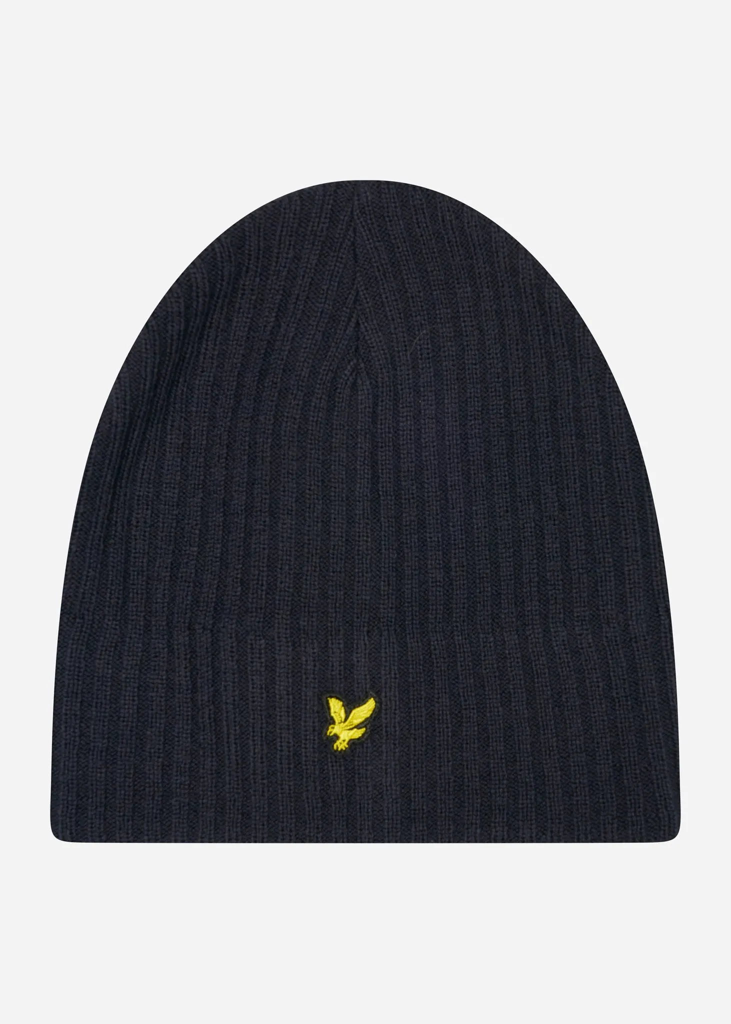Knitted ribbed beanie - dark navy