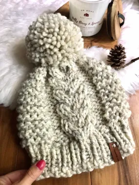 KNITTING PATTERN DIY The Blowing Rock Beanie,  Pom Pom Beanie Hat, Cap Toque Bobble Hat Winter Hat, Beanie Hat Knitting Pattern