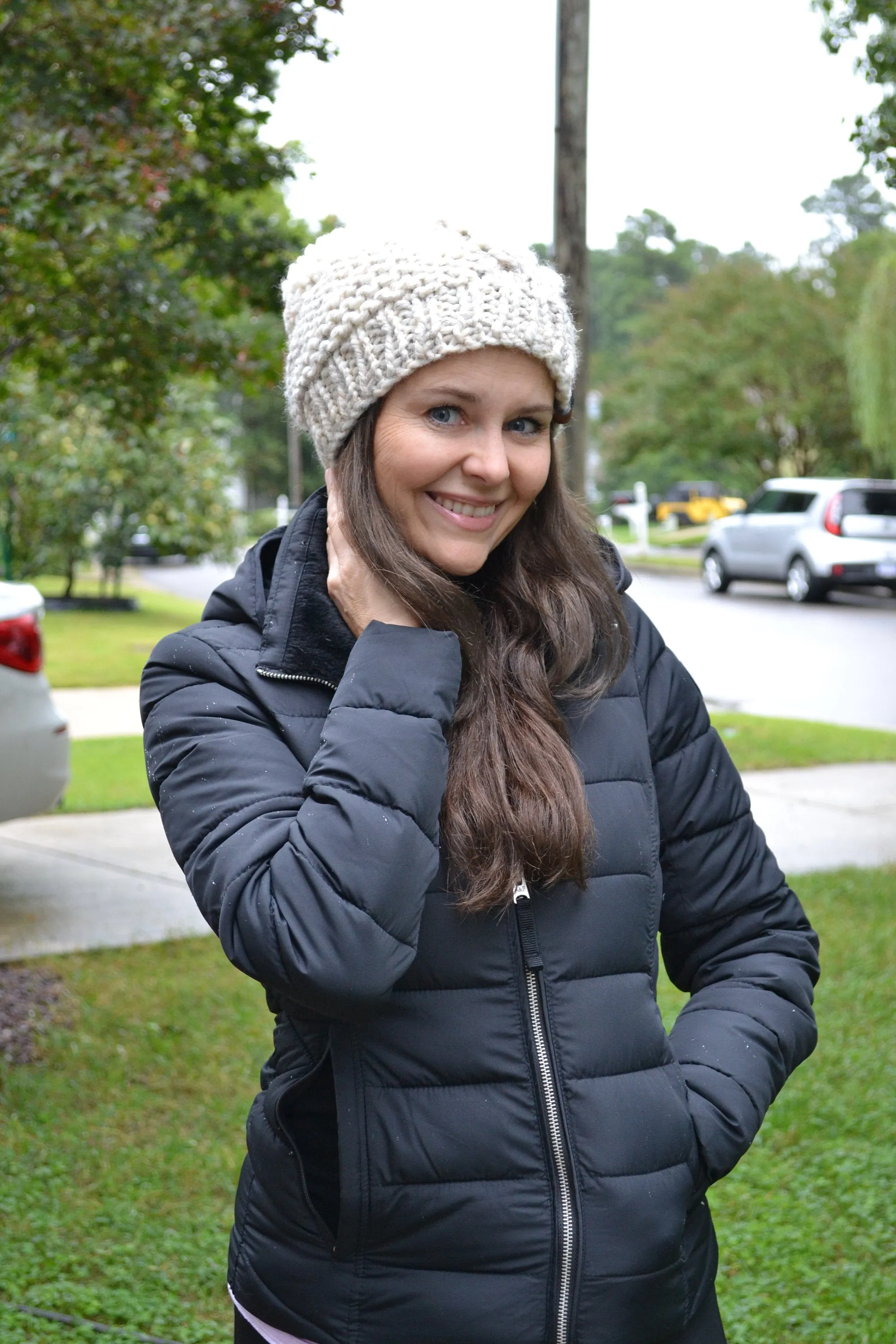 KNITTING PATTERN DIY The Blowing Rock Beanie,  Pom Pom Beanie Hat, Cap Toque Bobble Hat Winter Hat, Beanie Hat Knitting Pattern