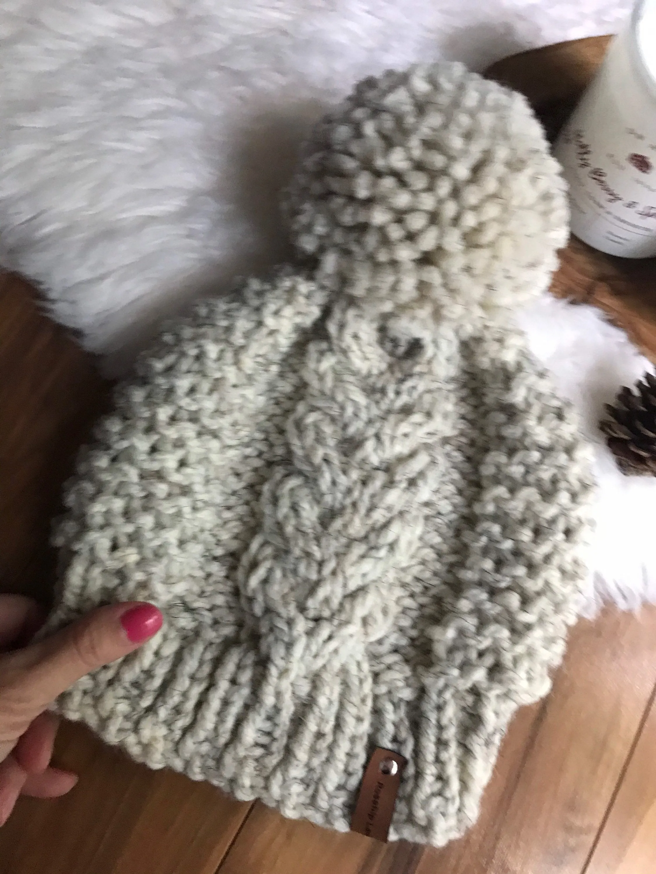 KNITTING PATTERN DIY The Blowing Rock Beanie,  Pom Pom Beanie Hat, Cap Toque Bobble Hat Winter Hat, Beanie Hat Knitting Pattern