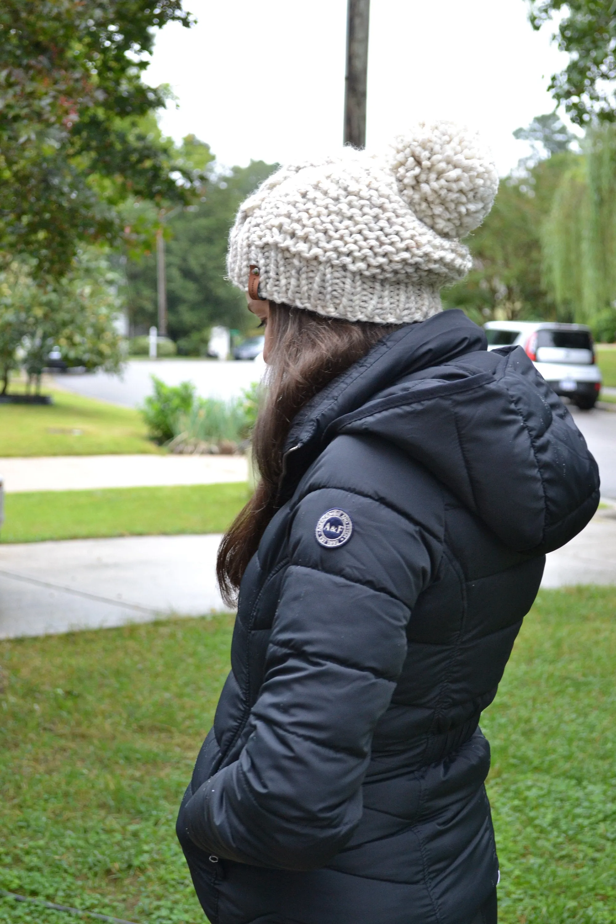 KNITTING PATTERN DIY The Blowing Rock Beanie,  Pom Pom Beanie Hat, Cap Toque Bobble Hat Winter Hat, Beanie Hat Knitting Pattern