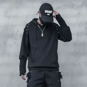 Korean Style Drawstring Design Hip-Hop Pullover Hoodie