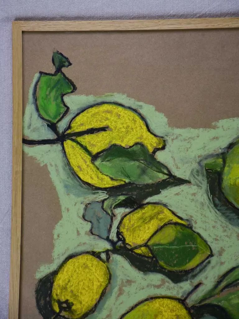 Lemons still life - Caroline Beauzon - pastel on craft paper 24½" x 34¼"