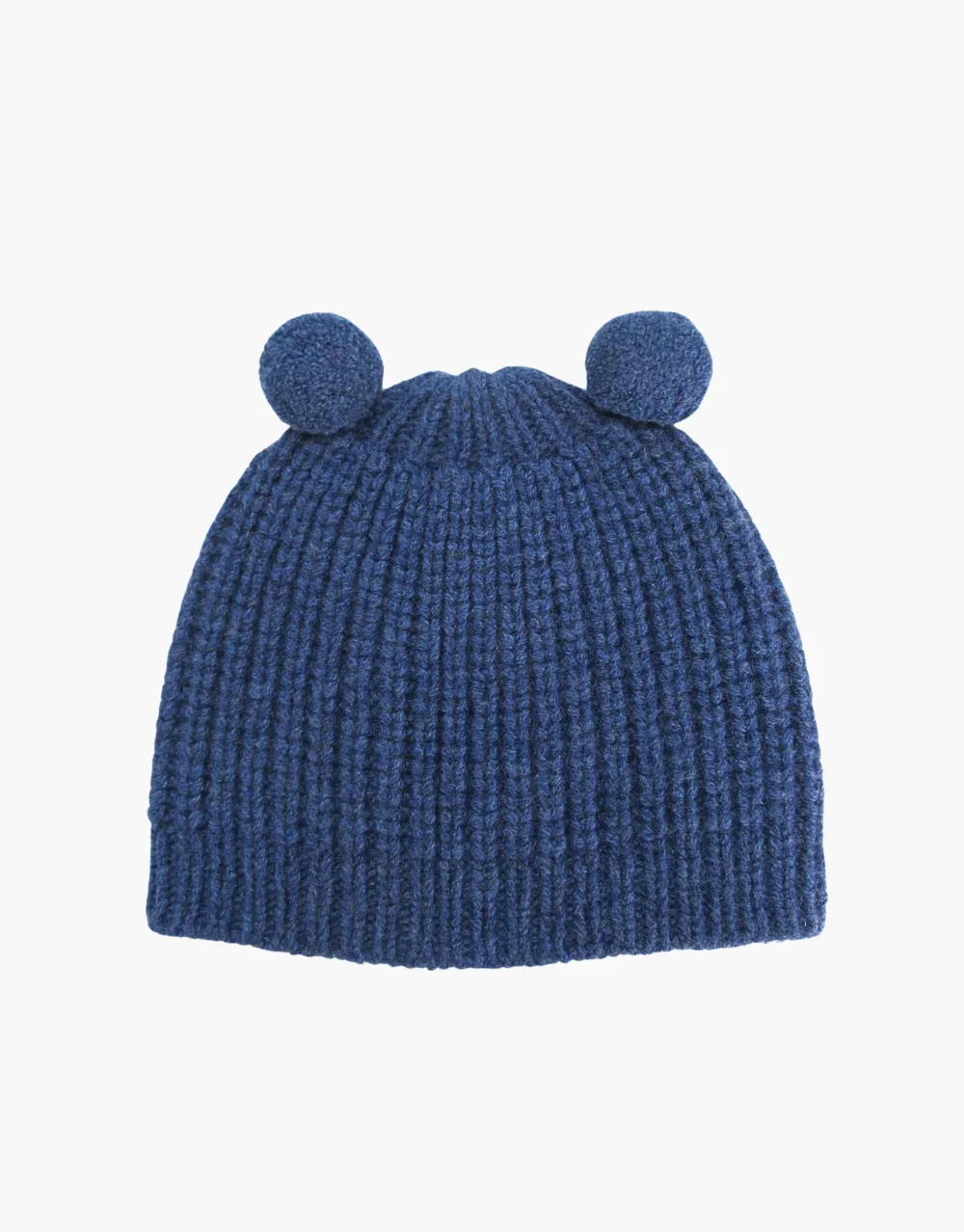 Little Cashmere Beanie with Pom Pom Ears in Nautica