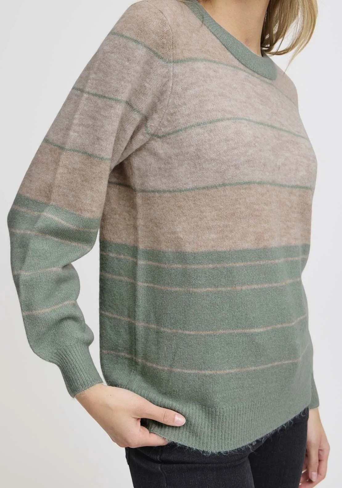 Long Sleeve Knit Pullover - Green Bay Melange
