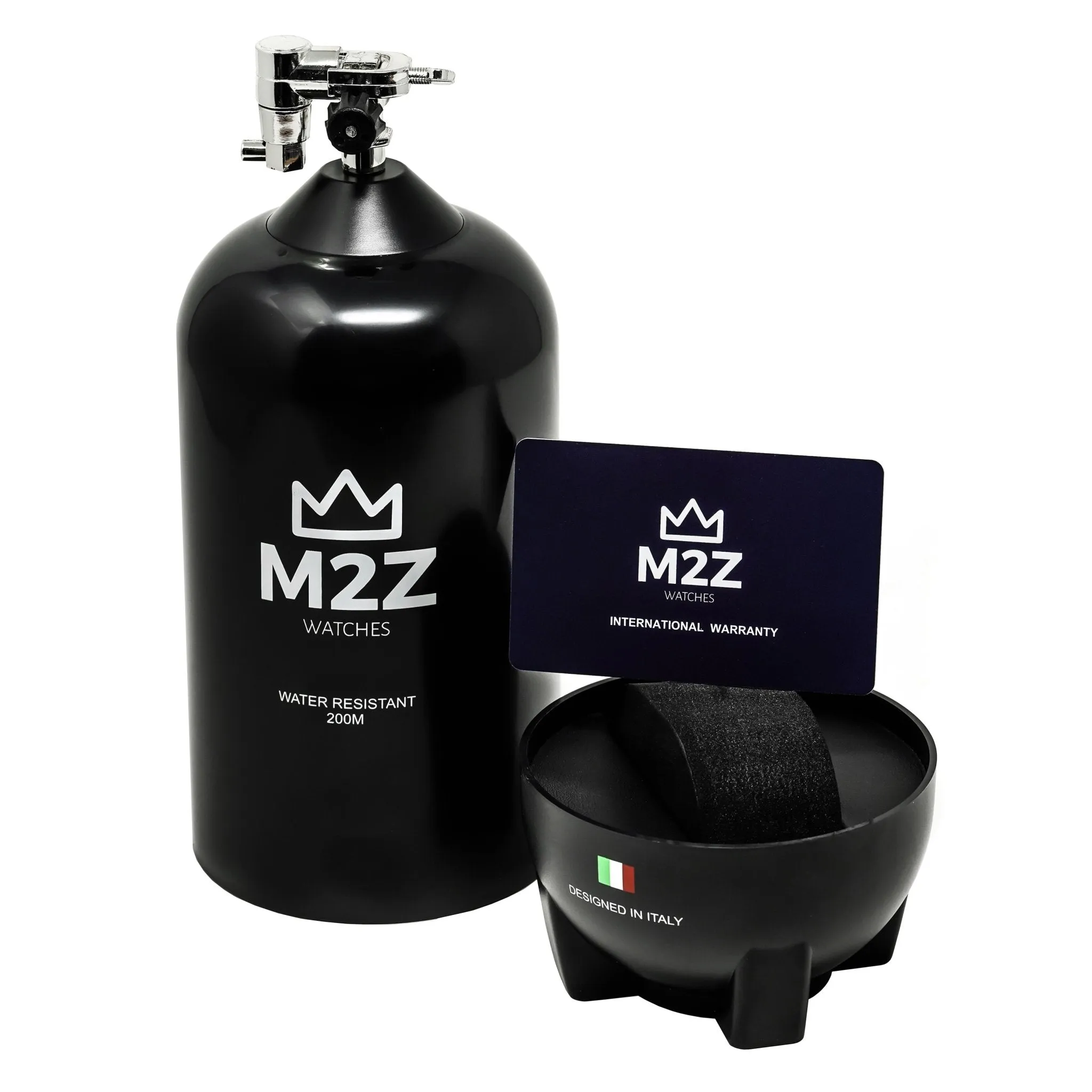 M2Z Men's Watch Diver 200 Grey IP Gun 200-004