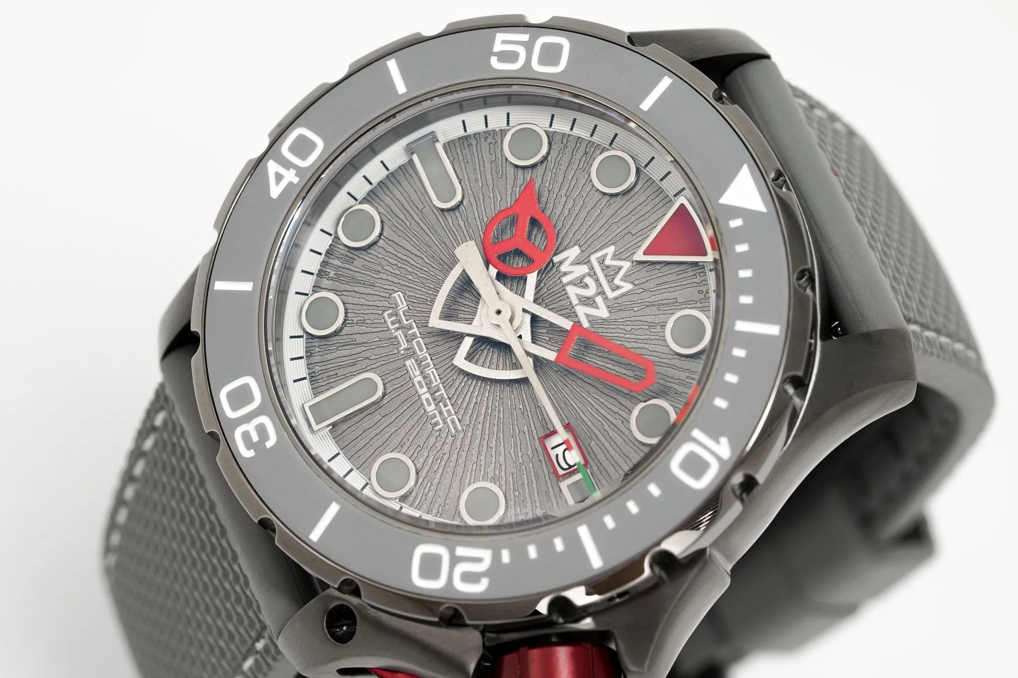 M2Z Men's Watch Diver 200 Grey IP Gun 200-004