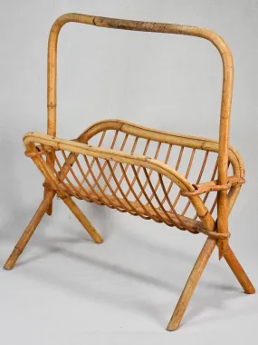 Magazine stand, rattan, vintage (1960s)