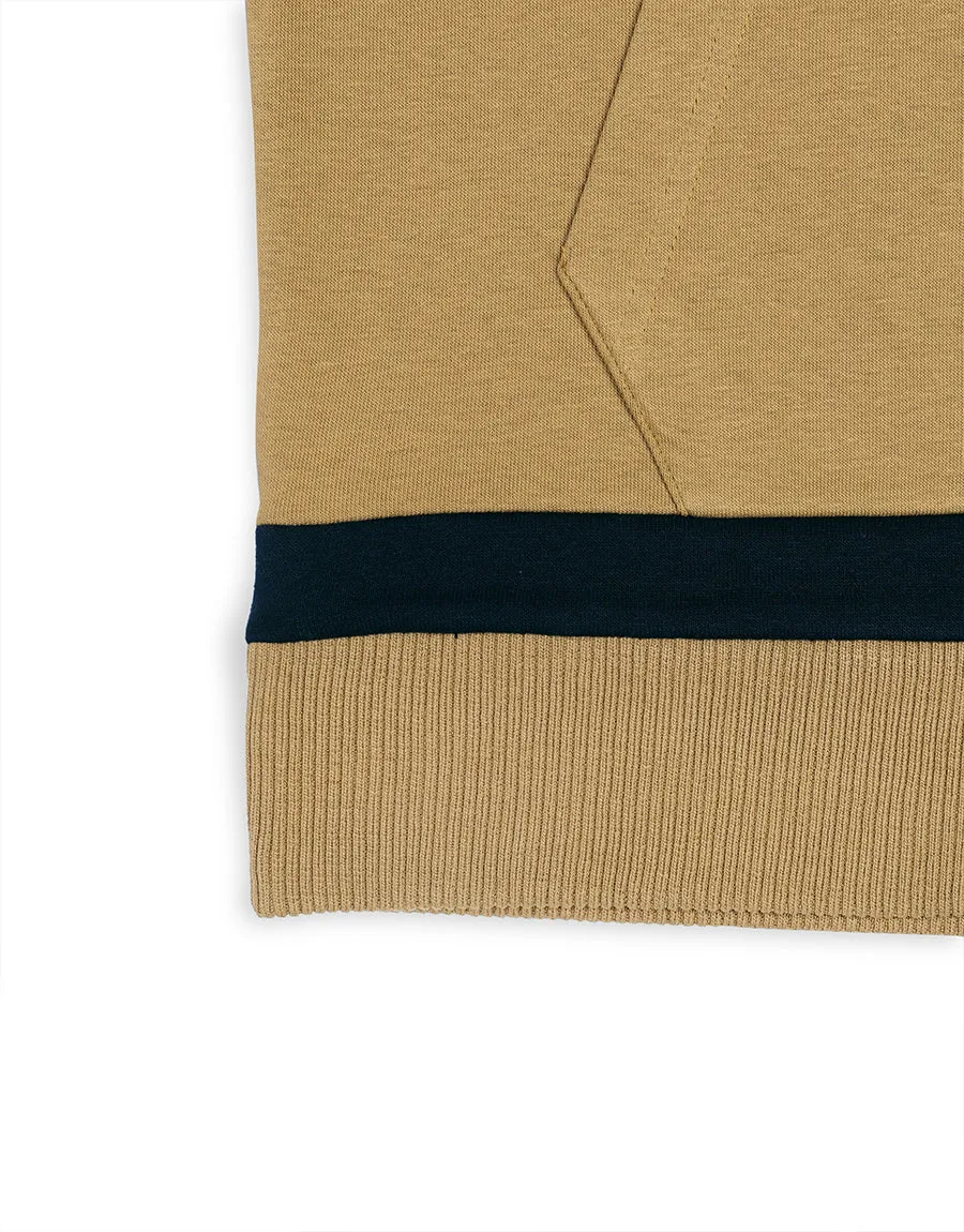 Men's Fleece Round Neck Sweatshirt-Navy & Skin