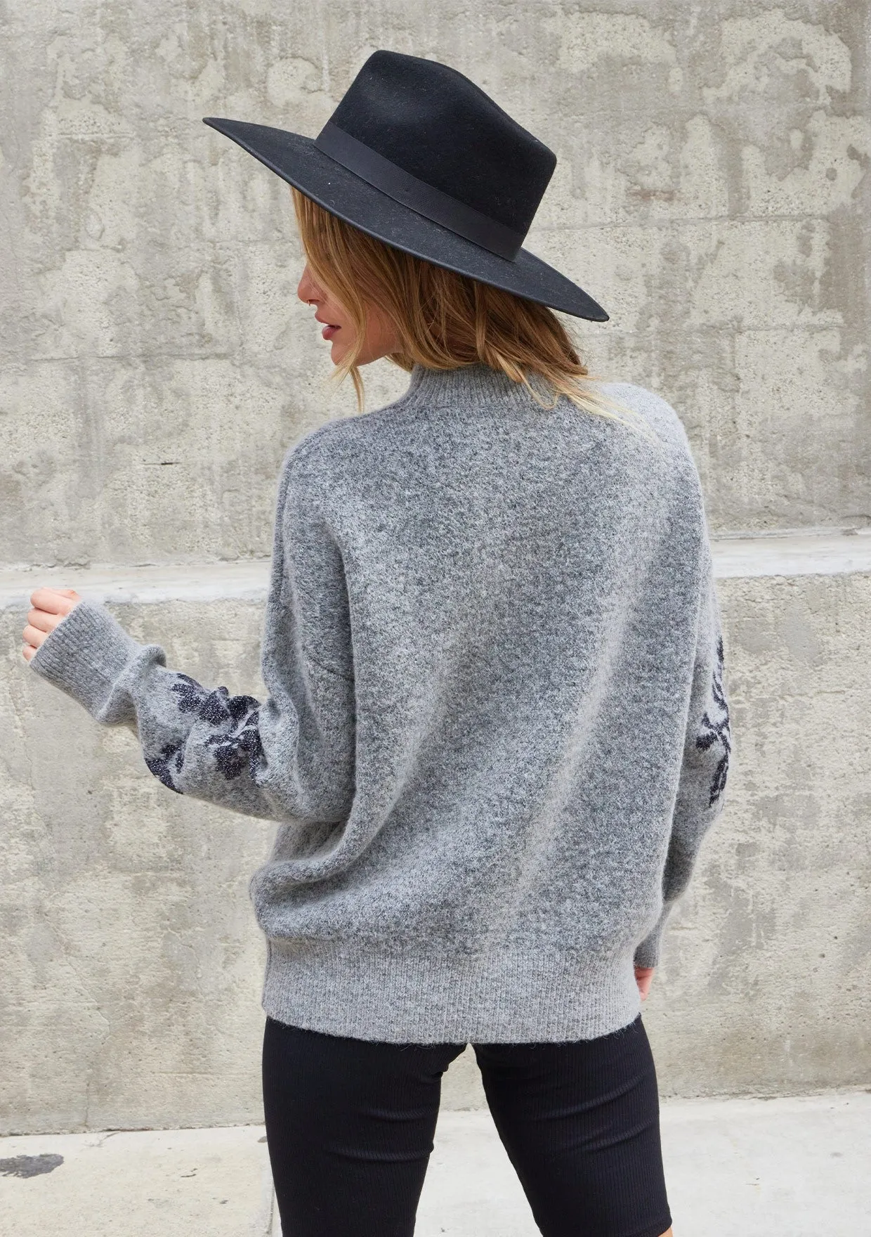 Metallic Floral Pullover Holiday Sweater