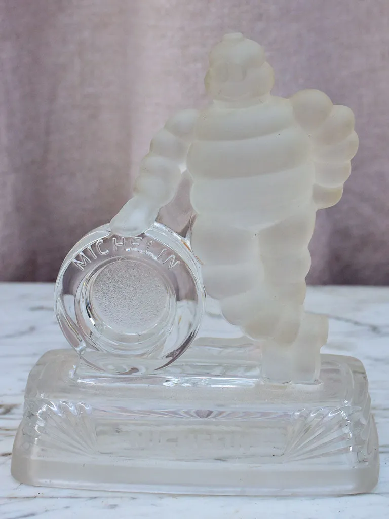 Mid-century glass paperweight, Michelin tyres