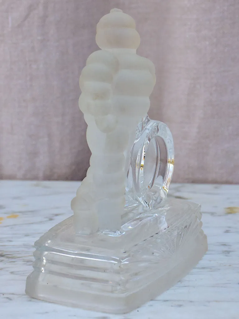 Mid-century glass paperweight, Michelin tyres