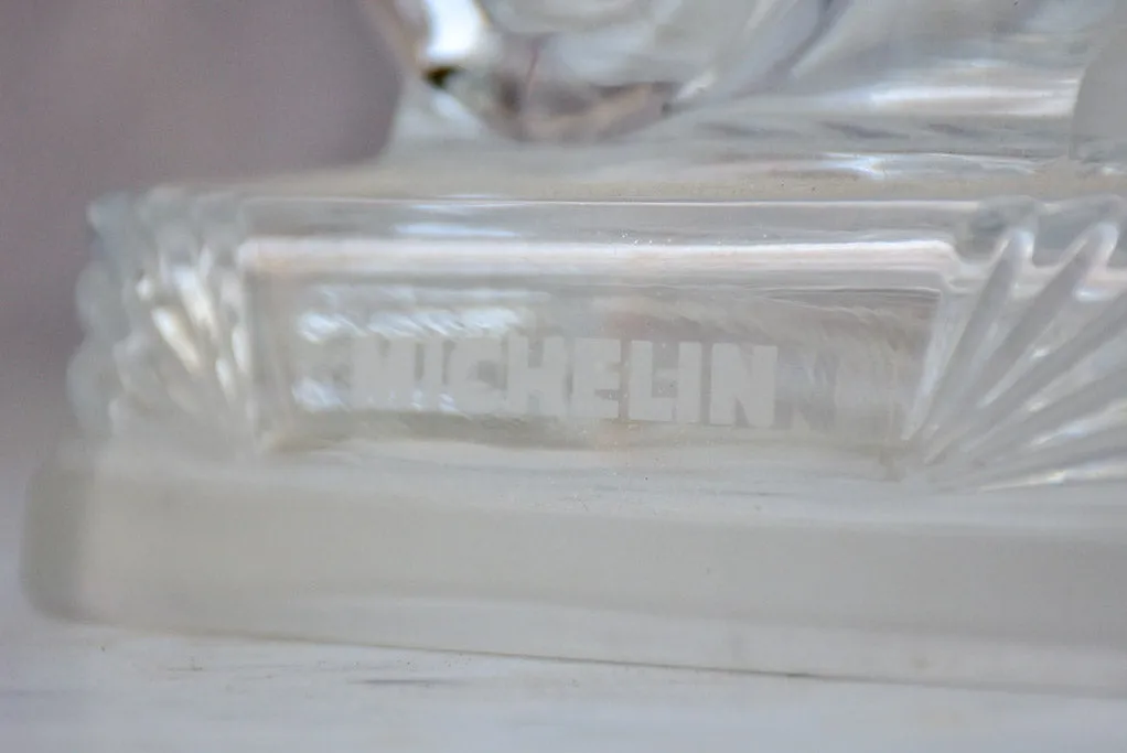 Mid-century glass paperweight, Michelin tyres