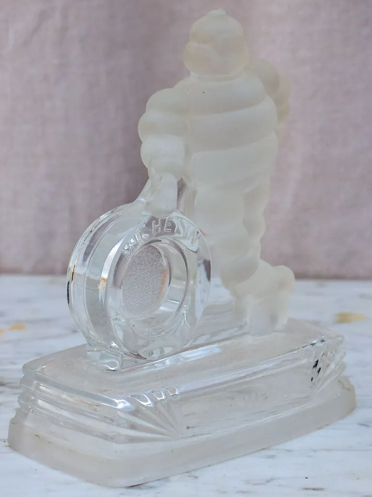 Mid-century glass paperweight, Michelin tyres