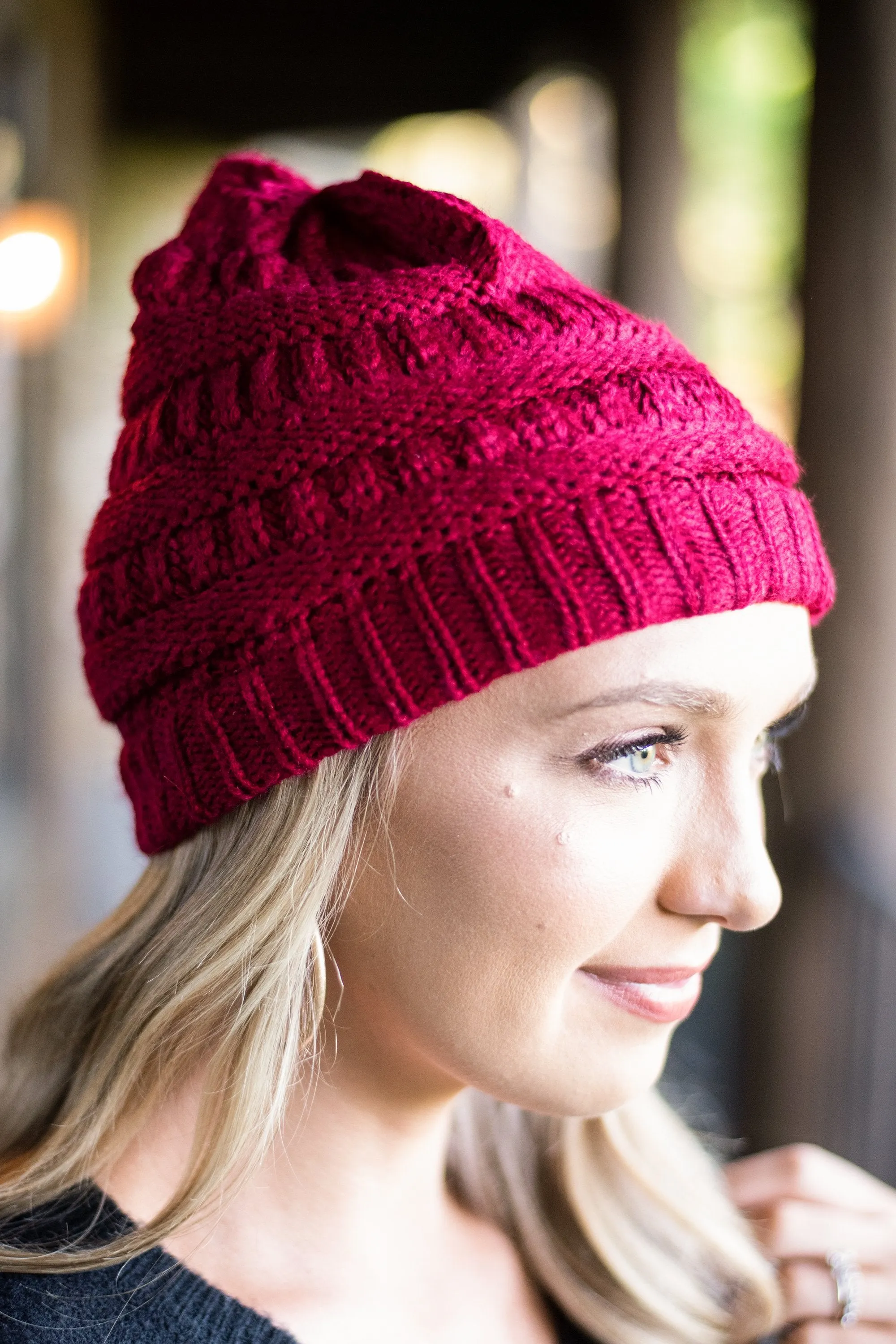 Mountainside Adventures Red Knit Beanie