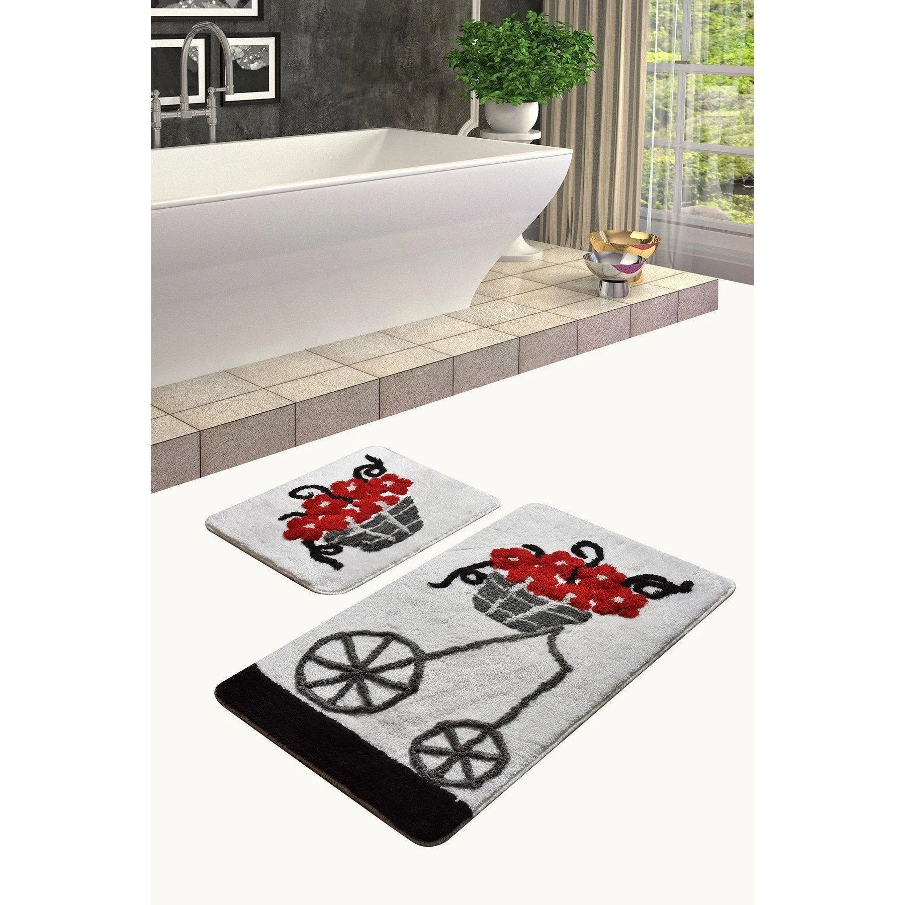 Muru - Red  Bath Mat