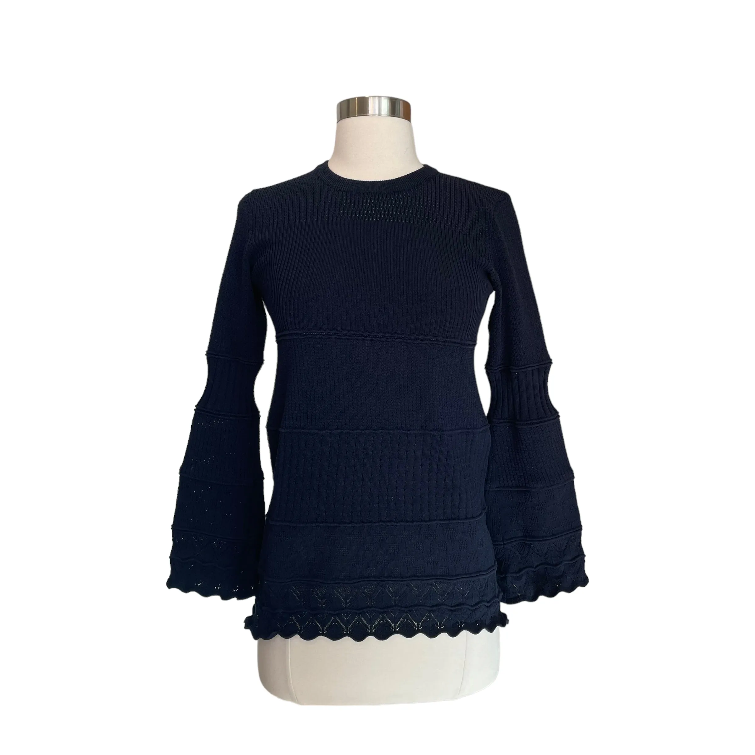 Navy Long Sleeve Top - XS