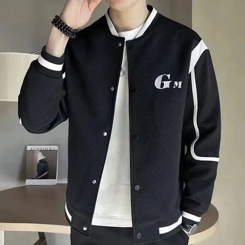 New Spring and Autumn Fashion Brand Splice Korean Version Trendy and Handsome Relaxed Casual Jacket Lapel Versatile Men's Jacket
