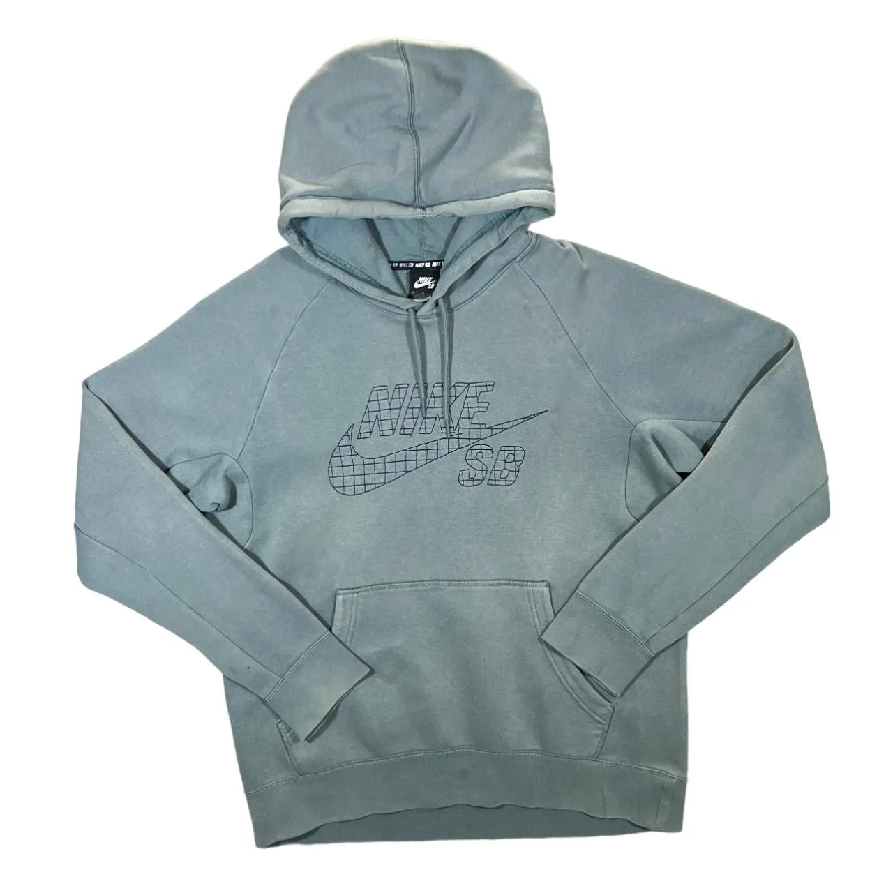 NIKE SB Skateboarding Embroidered Big Logo Spellout Faded Pullover Hoodie