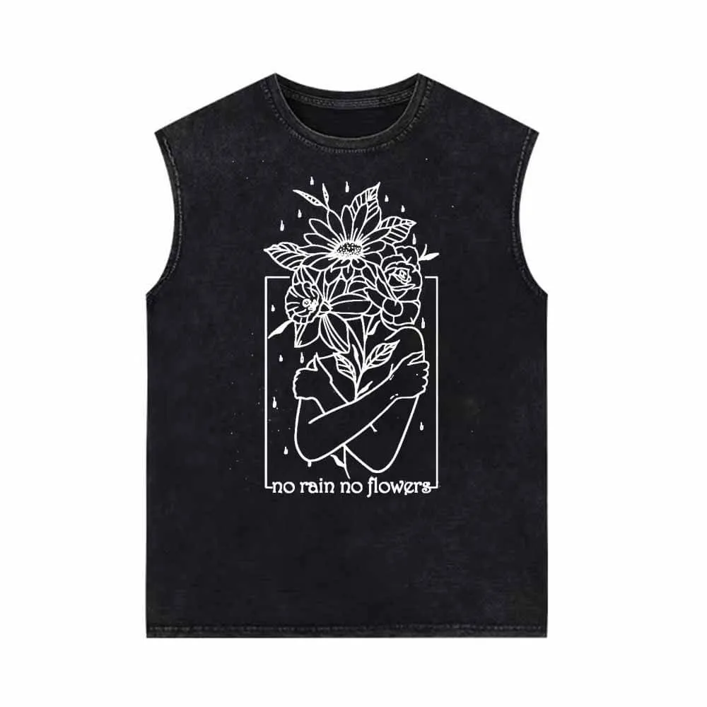 No Rain No Flowers Beauty Vintage Washed Vest Top