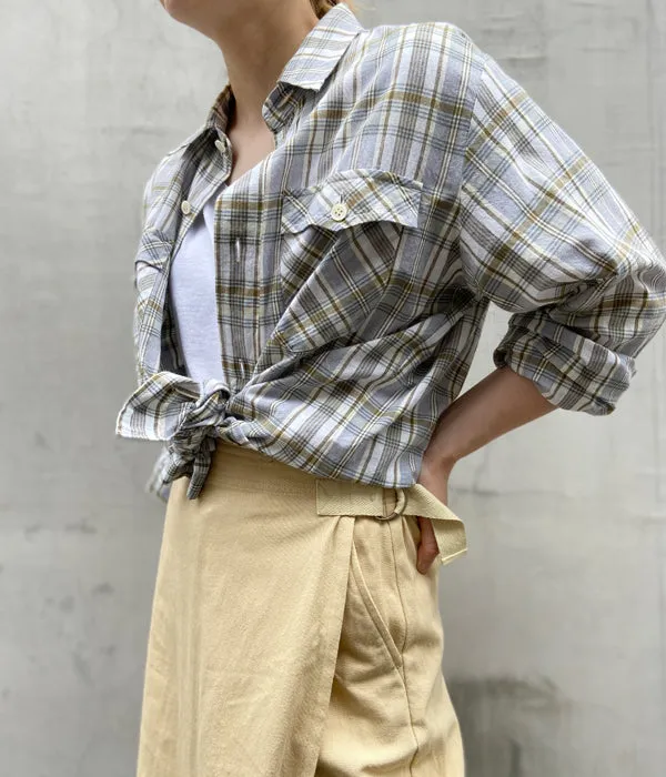 nowos/CHECK SHIRT(BLUE)