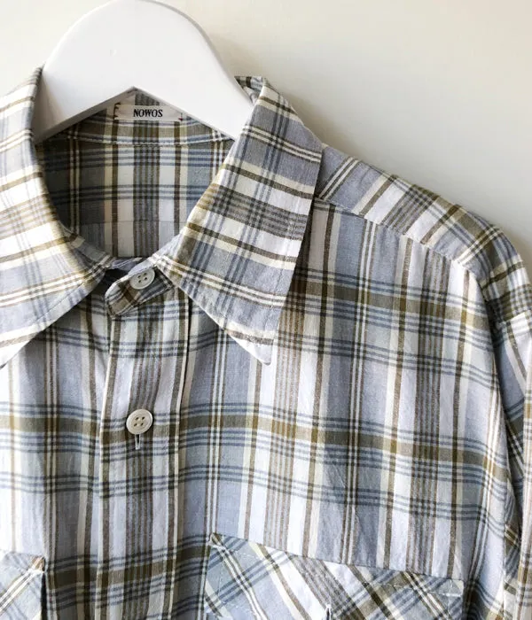 nowos/CHECK SHIRT(BLUE)
