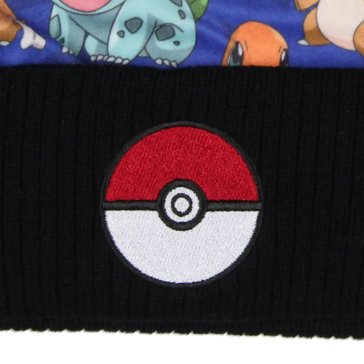 Pokemon Sublimated Pikachu Eevee Charmander Squirtle Bulbasaur Pom Beanie Hat