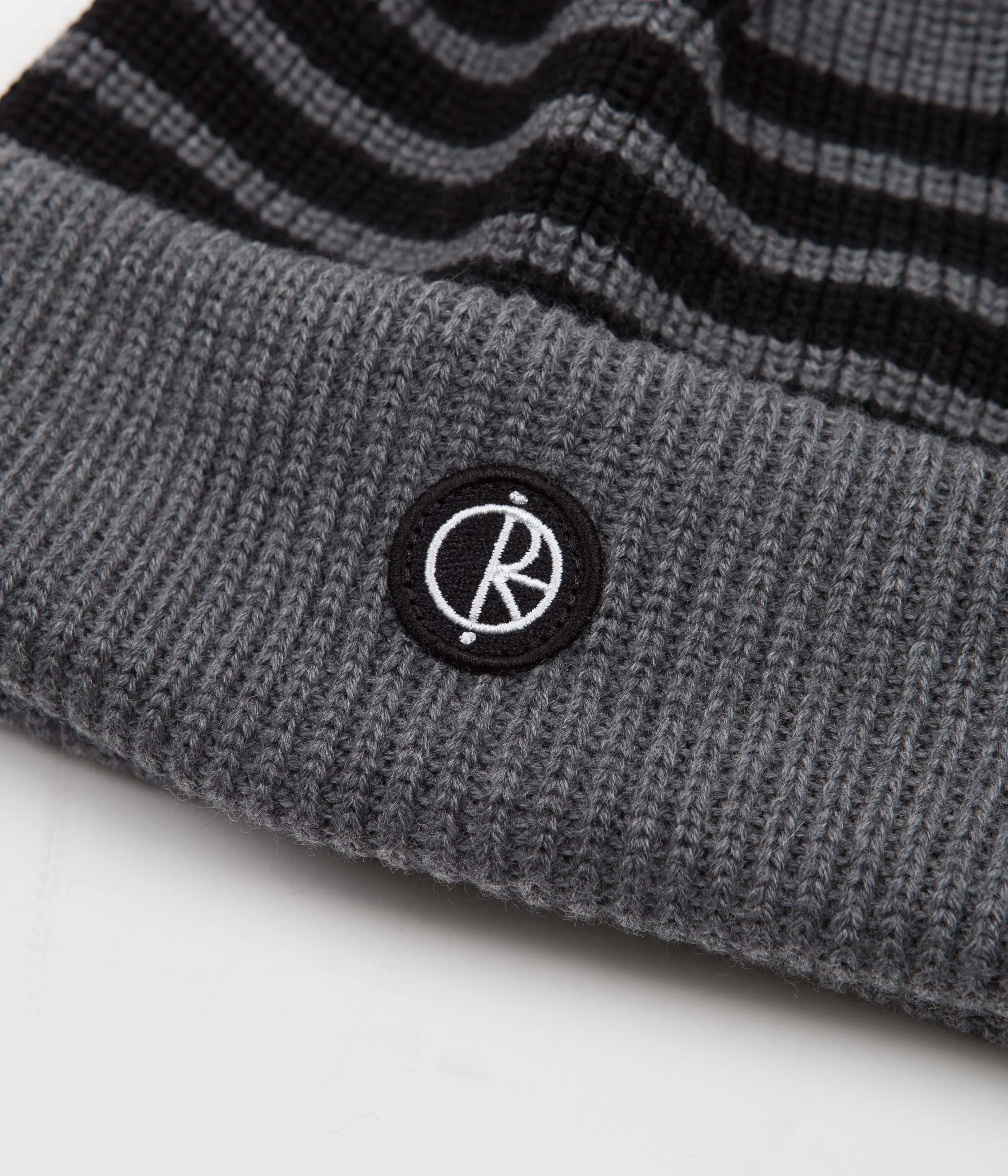 Polar Stripe Merino Beanie - Grey