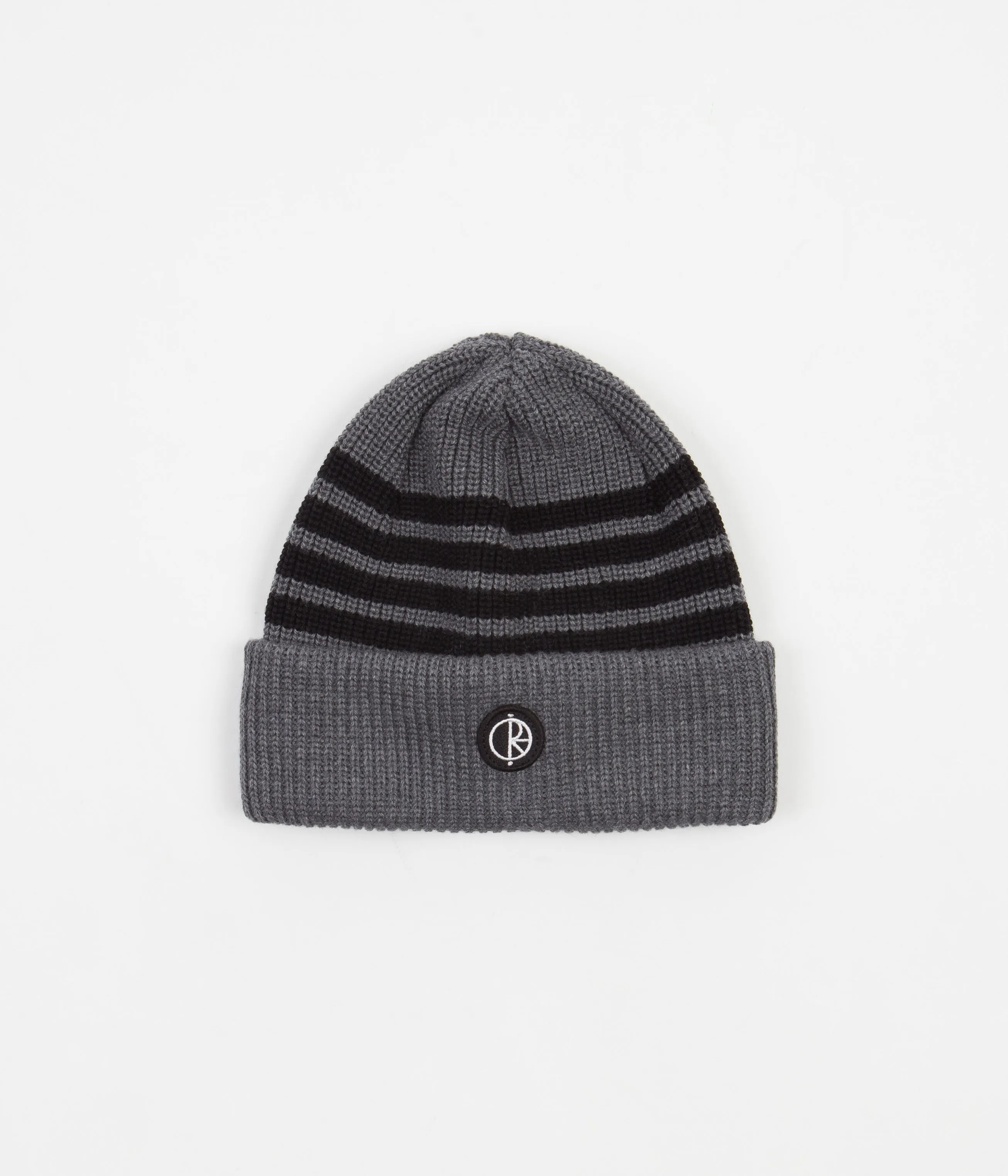 Polar Stripe Merino Beanie - Grey