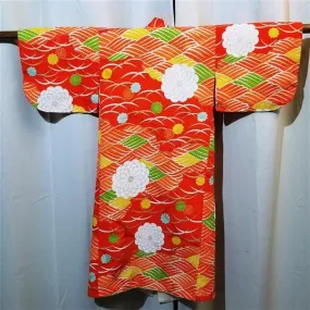 "Basketweave Waves" Vintage Girl's Kimono