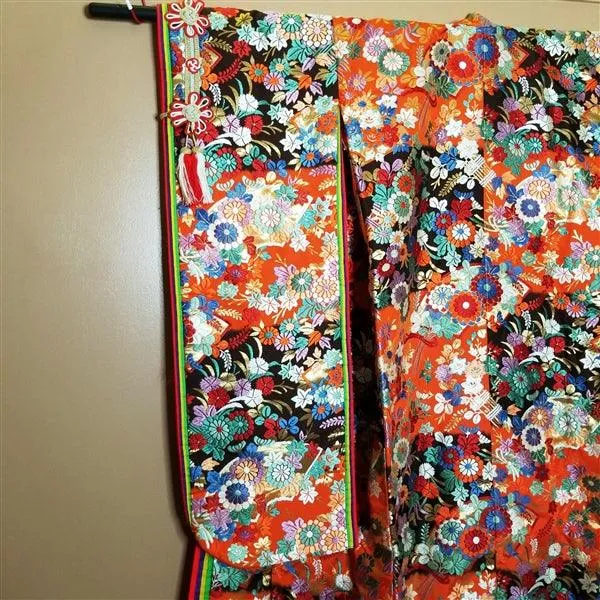 "Floral Collage" Vintage Wedding Kimono (Uchikake)