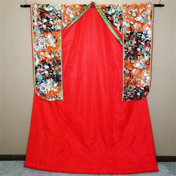 "Floral Collage" Vintage Wedding Kimono (Uchikake)