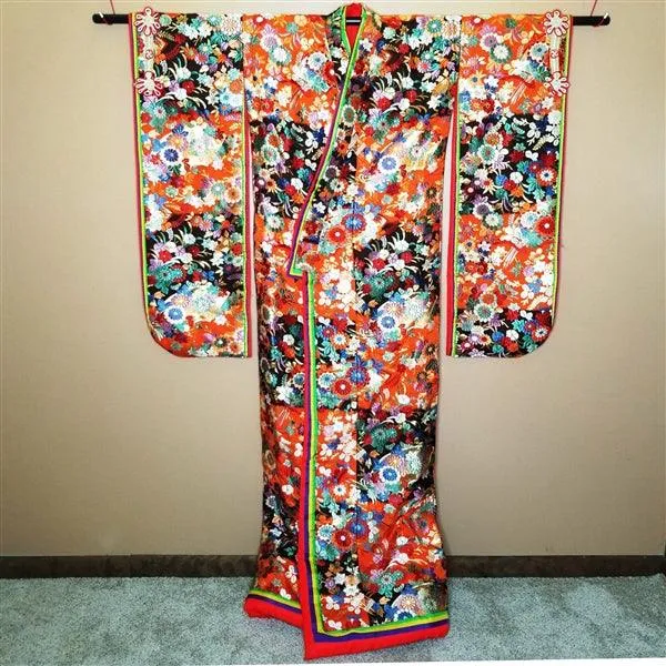 "Floral Collage" Vintage Wedding Kimono (Uchikake)