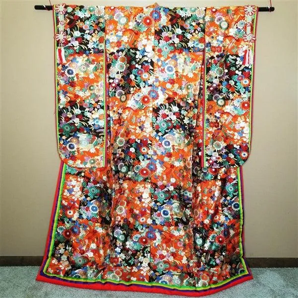 "Floral Collage" Vintage Wedding Kimono (Uchikake)